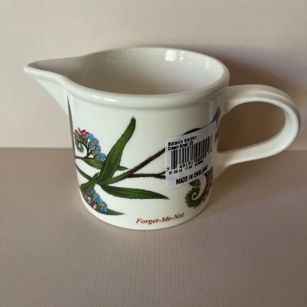 Portmeirion Botanic Garden Small Drum‎ Creamer Forget Me Not Coffee Tea New